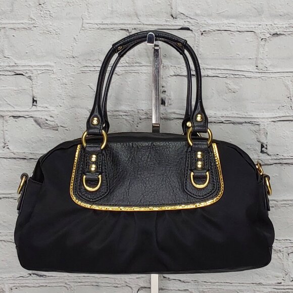 COACH 'GABRIELLE' POCHETTE BAG LEATHER STRAP GOLD CREED - Picture 4 of 16